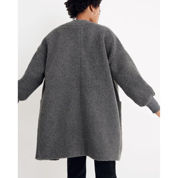 Madewell Bonded Sherpa Cocoon Coat - Picture 3 of 9